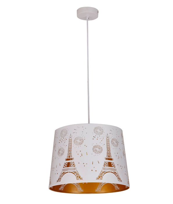 Penshade Eiffel Tower Pattern Pendant Light Iron White - PENSHADE4