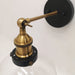 Buy Wall Sconce Australia Interior Black Smoke Wine Glass Shape With Antique Brass Highlight 1 Light Wall Light - PESINI2W