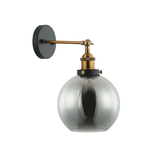 Buy Wall Sconce Australia Interior Black Smoke Wine Glass Shape With Antique Brass Highlight 1 Light Wall Light - PESINI2W