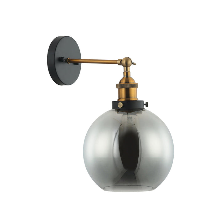 Buy Wall Sconce Australia Interior Black Smoke Wine Glass Shape With Antique Brass Highlight 1 Light Wall Light - PESINI2W