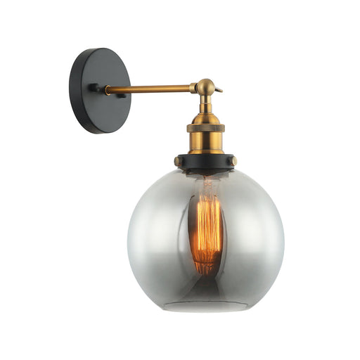 Buy Wall Sconce Australia Interior Black Smoke Wine Glass Shape With Antique Brass Highlight 1 Light Wall Light - PESINI2W