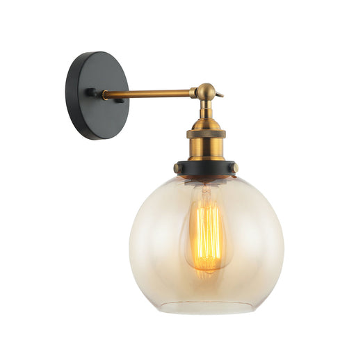 Buy Wall Sconce Australia Interior Amber Wine Glass Shape With Antique Brass Highlight 1 Light Wall Light - PESINI3W