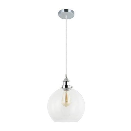 Buy Pendant Lights Australia Interior Clear Wine Glass Shape With Chrome Highlight 1 Light Pendant - PESINI4