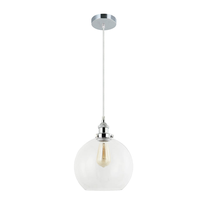 Buy Pendant Lights Australia Interior Clear Wine Glass Shape With Chrome Highlight 1 Light Pendant - PESINI4