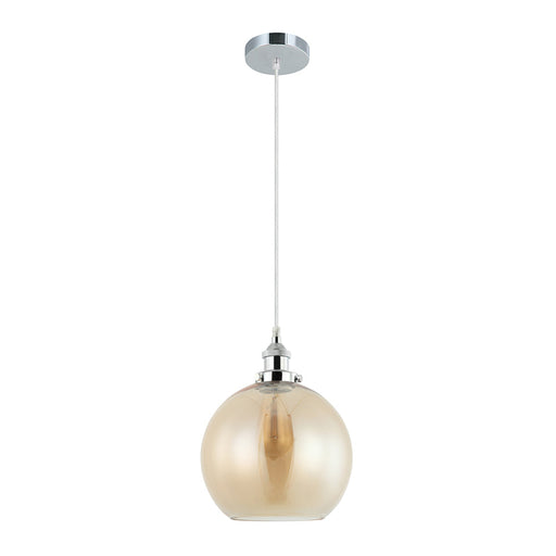 Buy Pendant Lights Australia Interior Amber Wine Glass Shape With Chrome Highlight 1 Light Pendant - PESINI6