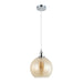 Buy Pendant Lights Australia Interior Amber Wine Glass Shape With Chrome Highlight 1 Light Pendant - PESINI6
