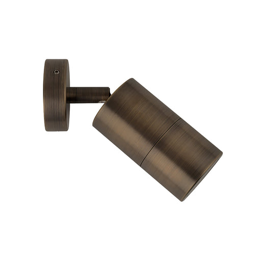 Buy Exterior Spotlights Australia GU10 Exterior Single Adjustable Wall Pillar Light Antique Brass IP65 - PG1ABR