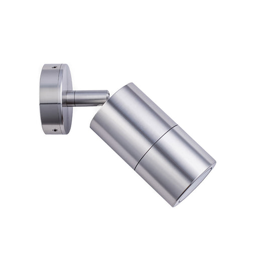 Buy Exterior Spotlights Australia GU10 Exterior Single Adjustable Wall Pillar Light Anodized Aluminium IP65 - PG1ASHSIL