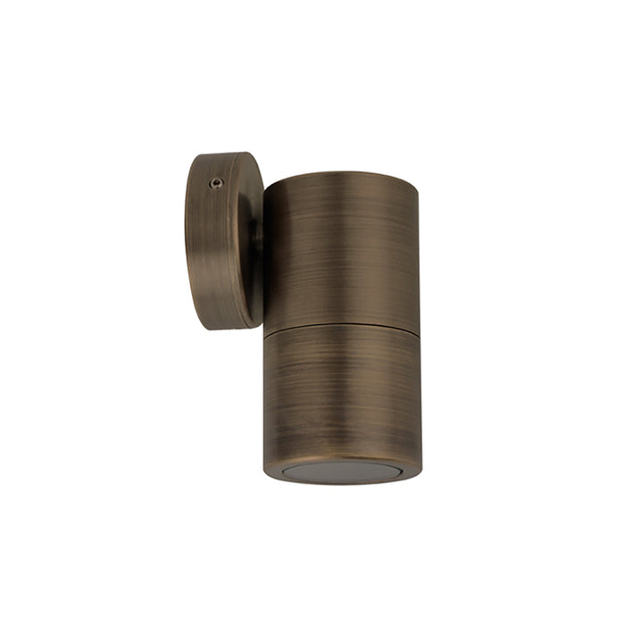 Buy Exterior Wall Lights Australia GU10 Exterior Single Fixed Wall Pillar Light Antique Brass IP65 - PG1FBR