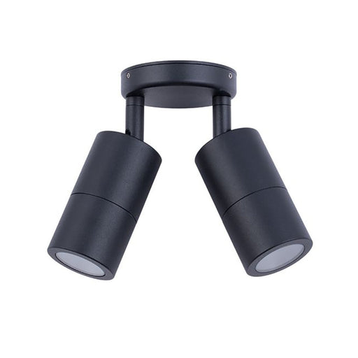 Buy Exterior Spotlights Australia GU10 Exterior Double Adjustable Wall Pillar Light Black IP65 - PG2ABL