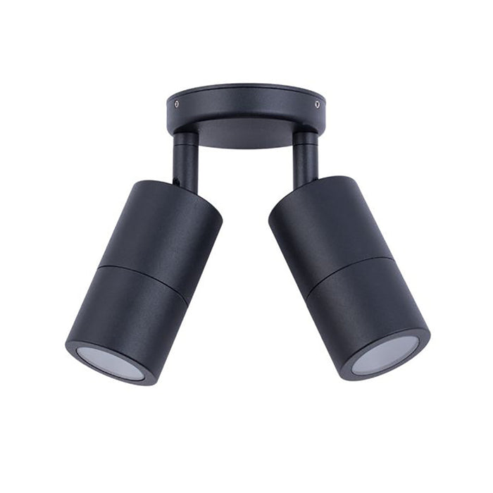 Buy Exterior Spotlights Australia MR16 12V Exterior Double Adjustable Wall Pillar Light Black IP65 - PM2ABL