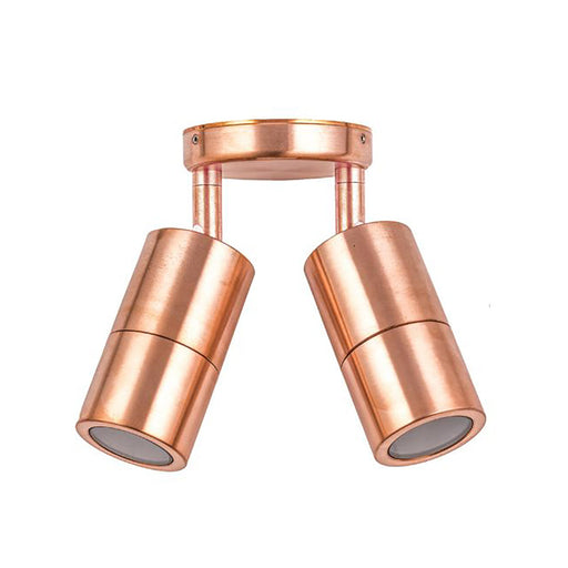 Buy Exterior Spotlights Australia GU10 Exterior Double Adjustable Wall Pillar Light Copper IP65 - PG2AC