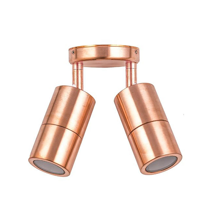 Buy Exterior Spotlights Australia GU10 Exterior Double Adjustable Wall Pillar Light Copper IP65 - PG2AC