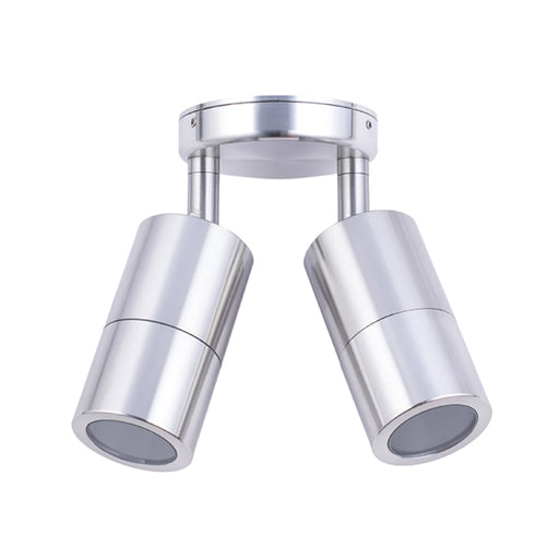 Buy Exterior Spotlights Australia MR16 12V Exterior Double Adjustable Wall Pillar Light Anodized Aluminium IP65 - PM2ASHSIL