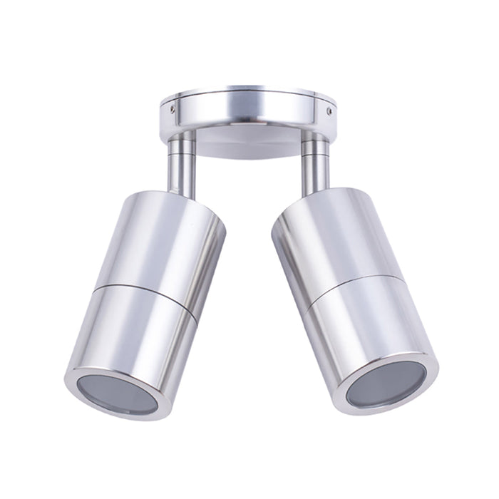 Buy Exterior Spotlights Australia MR16 12V Exterior Double Adjustable Wall Pillar Light Anodized Aluminium IP65 - PM2ASHSIL
