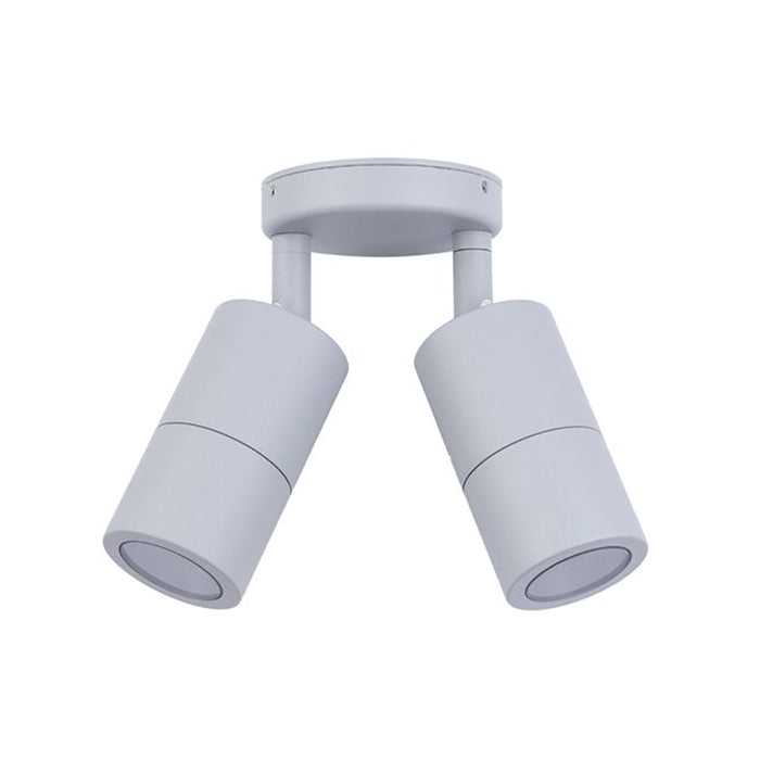 Buy Exterior Spotlights Australia GU10 Exterior Double Adjustable Wall Pillar Light Matt Grey IP65 - PG2ASIL