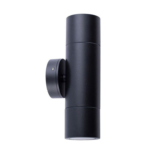 Buy Up / Down Wall Lights Australia GU10 Exterior Double Fixed Up/Down Wall Pillar Light Black IP65 - PGUDBL