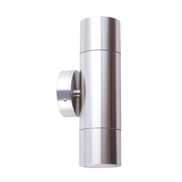 Buy Up / Down Wall Lights Australia GU10 Exterior Double Fixed Up/Down Wall Pillar Light Anodized Aluminium IP65 - PGUDSHSIL