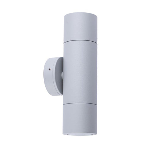 Buy Up / Down Wall Lights Australia GU10 Exterior Double Fixed Up/Down Wall Pillar Light Matt Grey IP65 - PGUDSIL