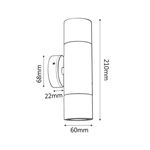 Buy Up / Down Wall Lights Australia GU10 Exterior Double Fixed Up/Down Wall Pillar Light Copper IP65 - PGUDC