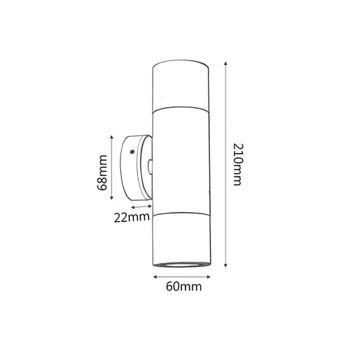 Buy Up / Down Wall Lights Australia Up / Down Wall Light W60mm Polished Brass - PGUDBR2