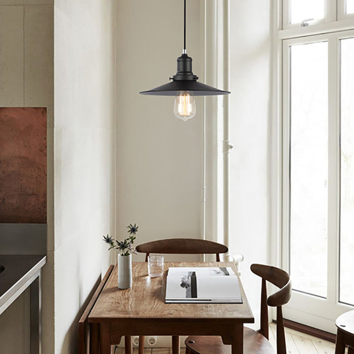 Buy Pendant Lights Australia PIATTO Black Iron 1 Light Pendant Small - PIATTO2