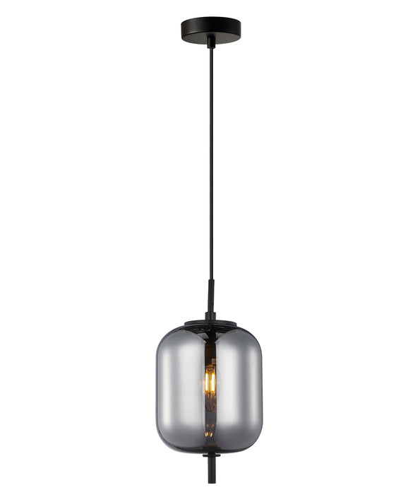 Pino 1 Light Pendant Iron & Glass Smokey Black - PINO7