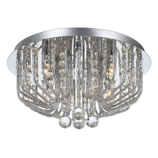 Buy Flush Mount Lights Australia Pintor 5 Light Ceiling 350mm Chrome & Clear Crystal Beads - PINTOR CTC5-CH