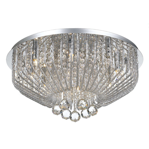 Buy Flush Mount Lights Australia Pintor 9 Light Ceiling 530mm Chrome & Clear Crystal Beads - PINTOR CTC9-CH