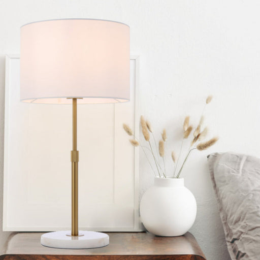 Buy Table Lamps Australia Placin Table Lamp Antique Gold Iron White Marble - PLACIN TL-AGIV