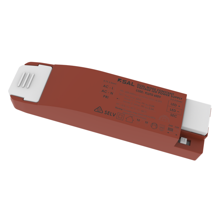 Buy LED Drivers Australia Pluto Constant Voltage Dual Power 12V-24V LED Driver 60W - PLUTO60DV