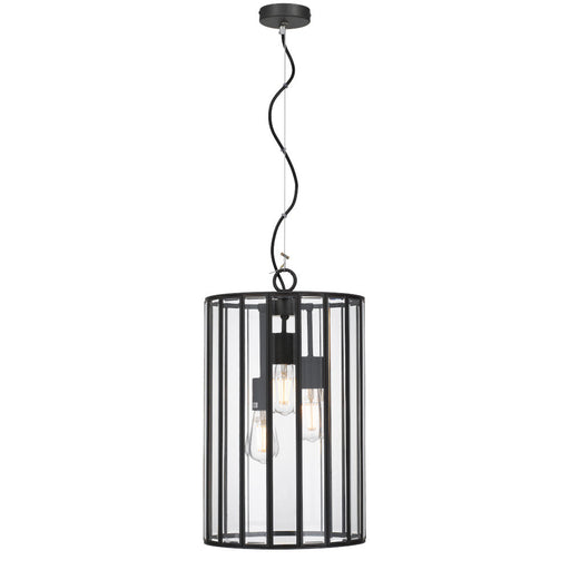 Buy Pendant Lights Australia Pratt 3 Light Pendant Large Black & Clear - PRATT PE30-BK