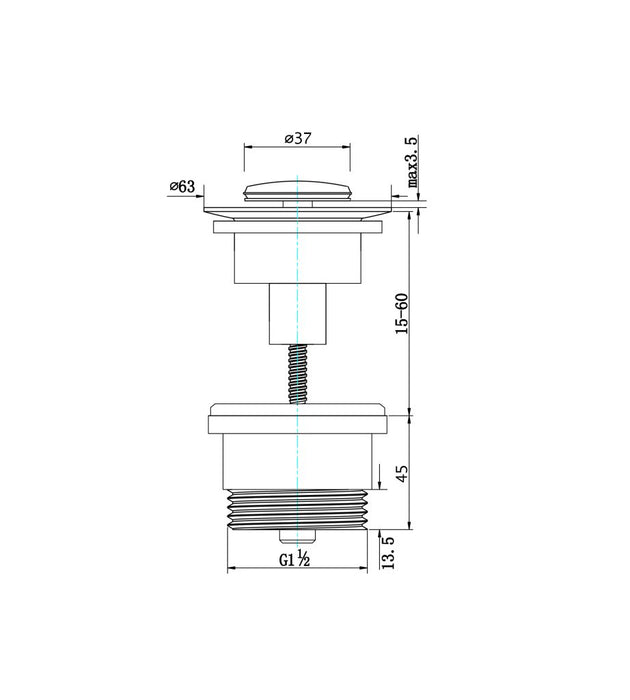 Xulu Universal Pop-Up Waste Brushed Silver - PU-X-32-40-BS
