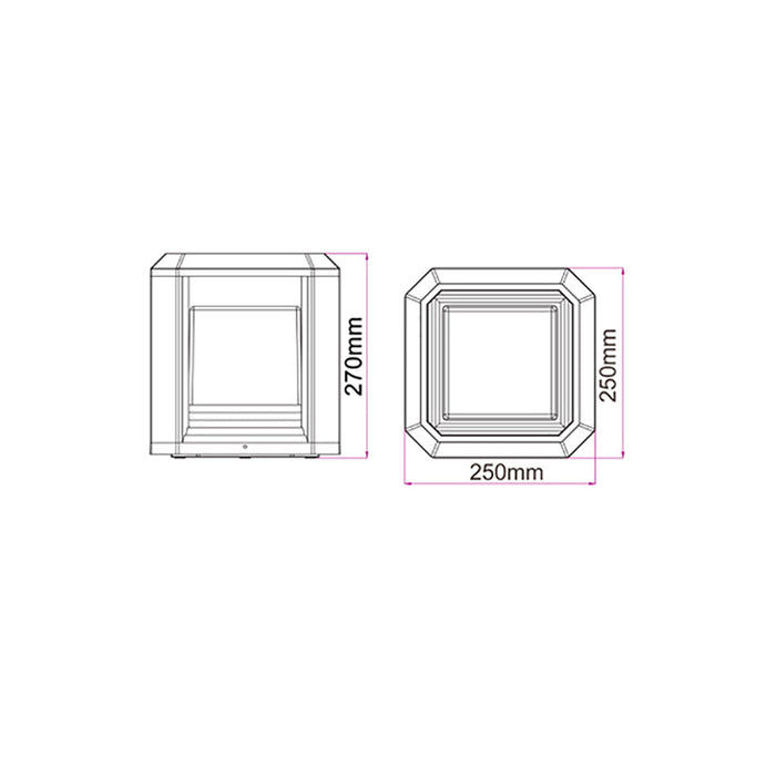 Buy Pillar & Pedestal Lights Australia RUBIK Exterior Pillar Mount LED Light White 20W 3000K IP65 - RUBIK2