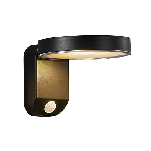 Buy Solar Lights Australia Rica Round Solar Wall Light With Sensor 12V Black Plastic 3000K - 2118141003