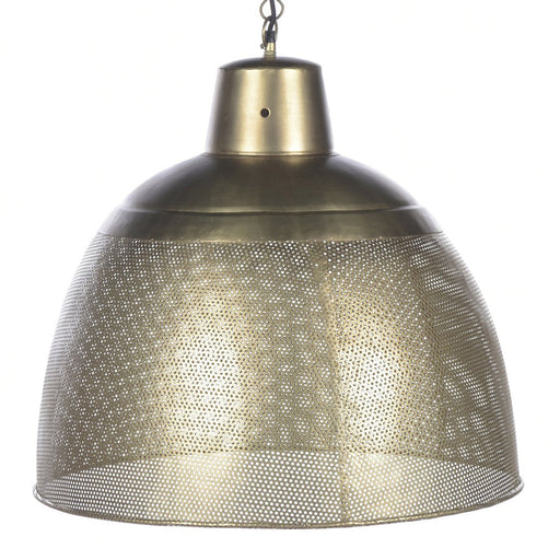Buy Pendant Lights Australia Riva 1 Light Perforated Iron Dome Large Pendant Antique Brass - ZAF10258