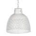 Buy Pendant Lights Australia Riva Large 1 Light Perforated Iron Dome Pendant- Matt White - ZAF10334