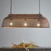 Buy Pendant Lights Australia Riva 3 Light Perforated Iron Elongated Long Pendant Antique Copper - ZAF10325