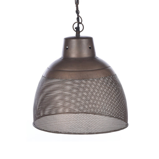 Buy Pendant Lights Australia Riva 1 Light Perforated Iron Dome Small Pendant Antique Copper - ZAF10105