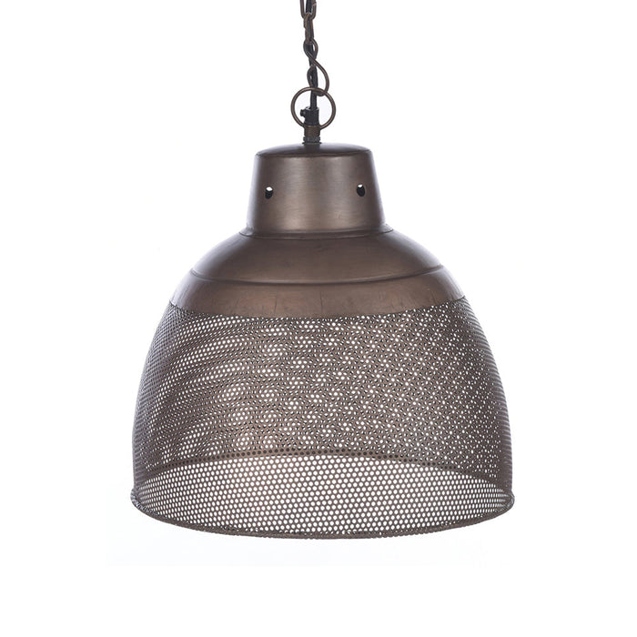 Buy Pendant Lights Australia Riva 1 Light Perforated Iron Dome Small Pendant Antique Copper - ZAF10105