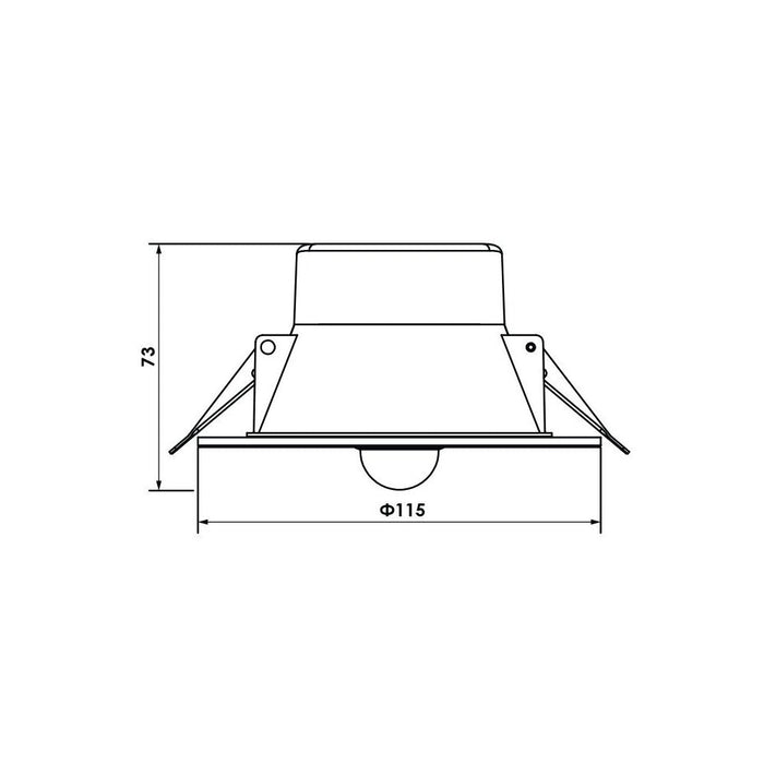 Buy Recessed LED Downlights Australia Clare Recessed LED Downlight With Sensor 10W White Polycarbonate 3 CCT - S9062TC/S