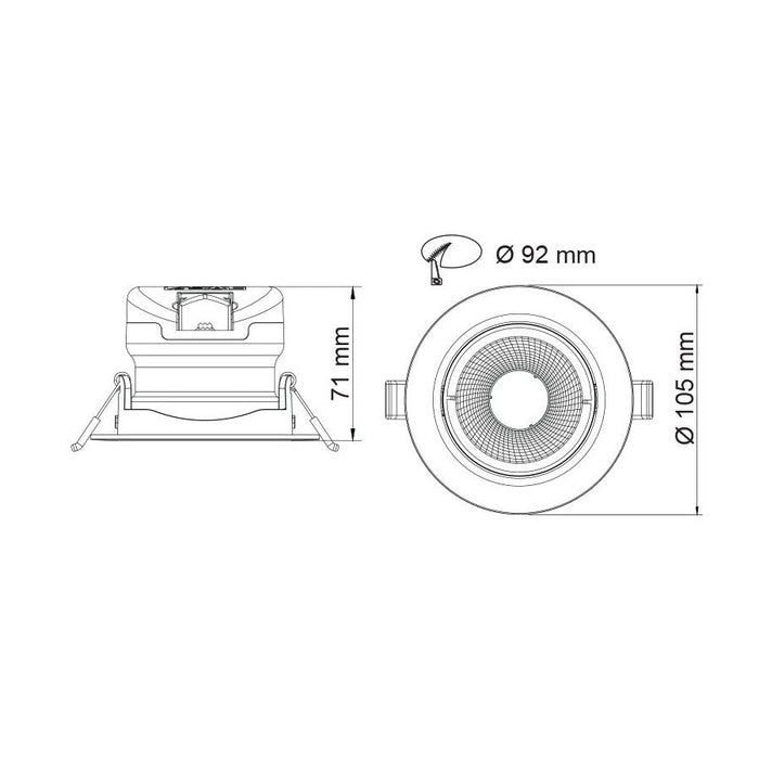 Buy Recessed LED Downlights Australia Coolum Recessed LED Downlight 9W White Aluminium 3 CCT - S9168TC/WH