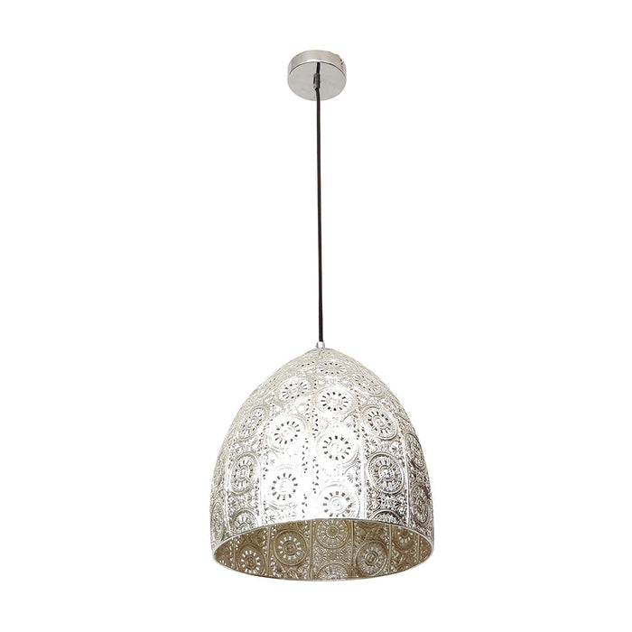 Buy Pendant Lights Australia Interior Embossed Ellipse Chrome 1 Light Pendant - SARI2