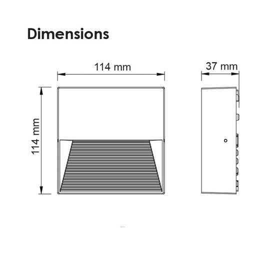 Buy Outdoor Step Lights Australia ALTONA Square LED Outdoor Step Light 5W Matt Black Aluminium 5000K - SE7358NDL/BK