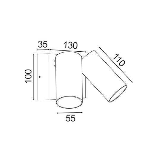 Buy Security Wall Lights Australia SEC Security Wall 2 Spot Lights White Aluminium 3CCT - SEC08S