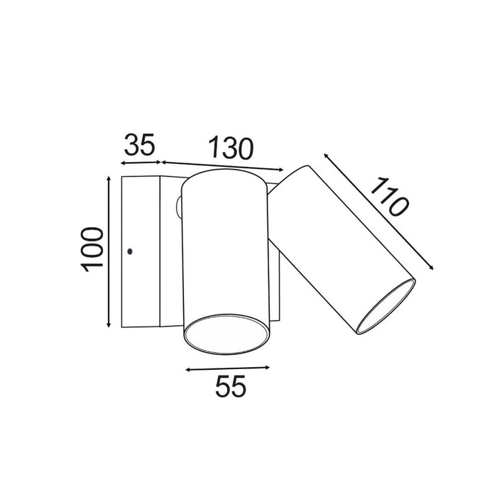 Buy Security Wall Lights Australia SEC Security Wall 2 Spot Lights White Aluminium 3CCT - SEC08S