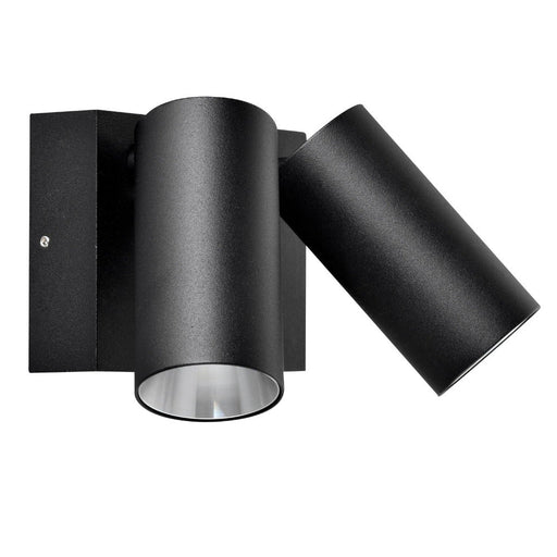 Buy Exterior Wall Lights Australia SEC Exterior Wall 2 Spot Lights Black Aluminium 3CCT - SEC09