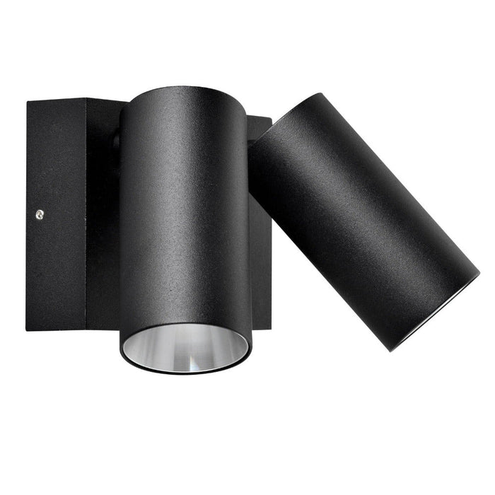 Buy Exterior Wall Lights Australia SEC Exterior Wall 2 Spot Lights Black Aluminium 3CCT - SEC09