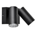 Buy Exterior Wall Lights Australia SEC Exterior Wall 2 Spot Lights Black Aluminium 3CCT - SEC09