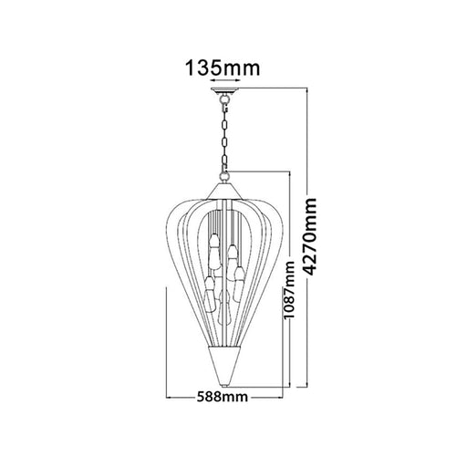 Buy Pendant Lights Australia SENORITA Winter Moss Wood 6 Light Pendant Large - SENORITA6